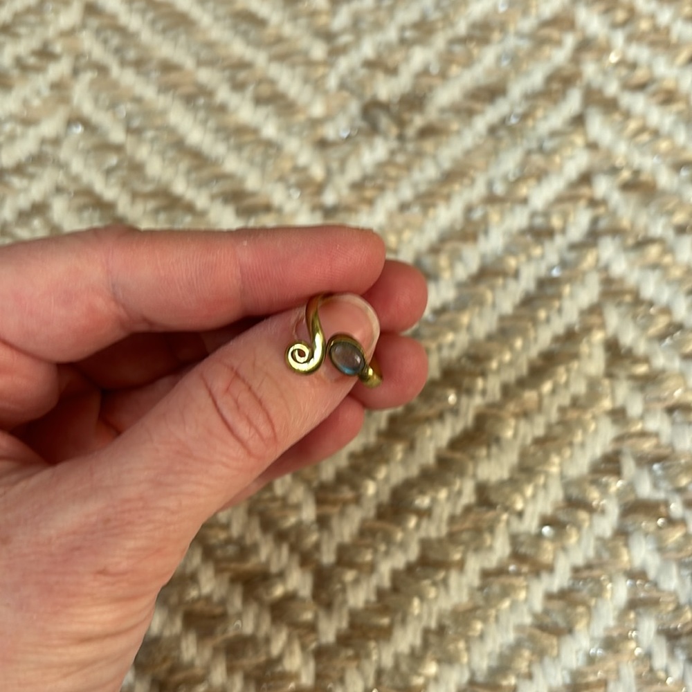 Gold Plated Moonstone Gypsy Ring
